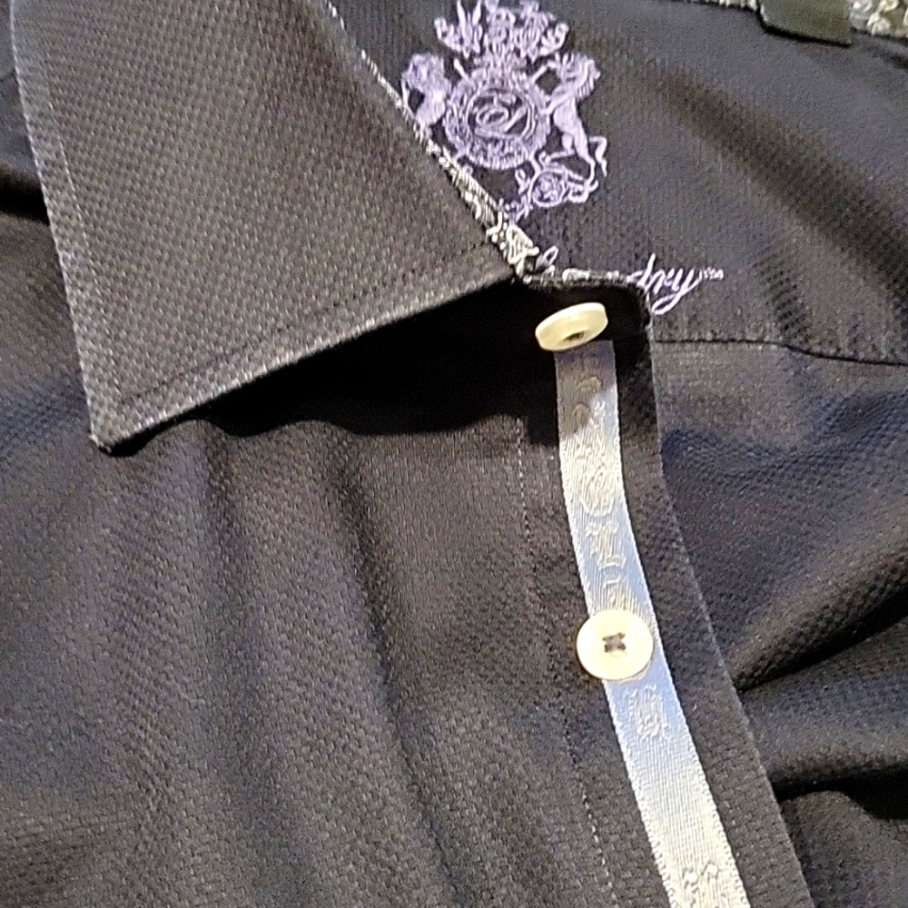 English Laundry Black textured long sleeve button down 17 neck 34/35 - Picture 10 of 11